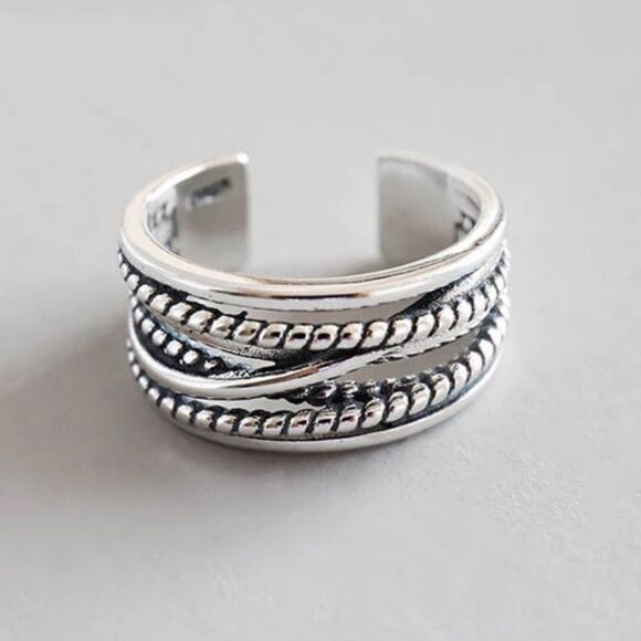 ✨Chloetina Minimalist 925 Sterling Silver Open Ring - Picture 1 of 9